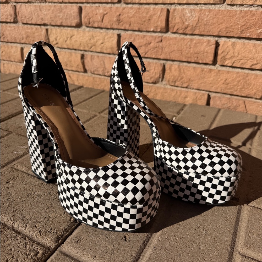Checkered Platform Heels - image 1